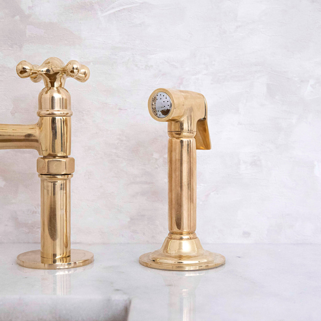 Ember Barn Unlacquered Brass Classic Bridge Faucet