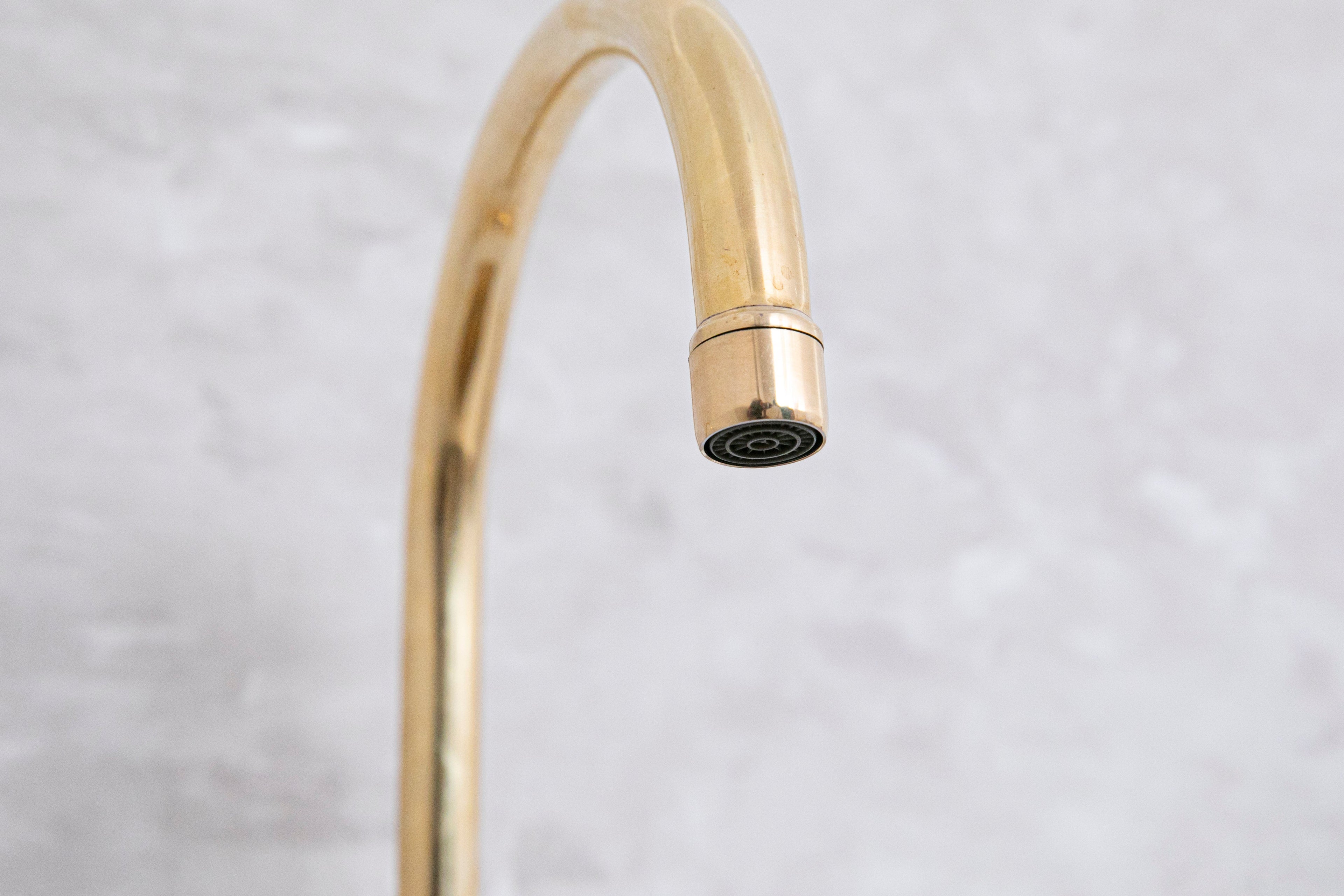 Unlacquered Solid Brass Bridge Kitchen Faucet