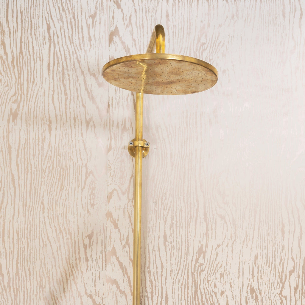 Unlacquered Brass Shower System, Brass Rain Shower Head, Bathroom Shower Set