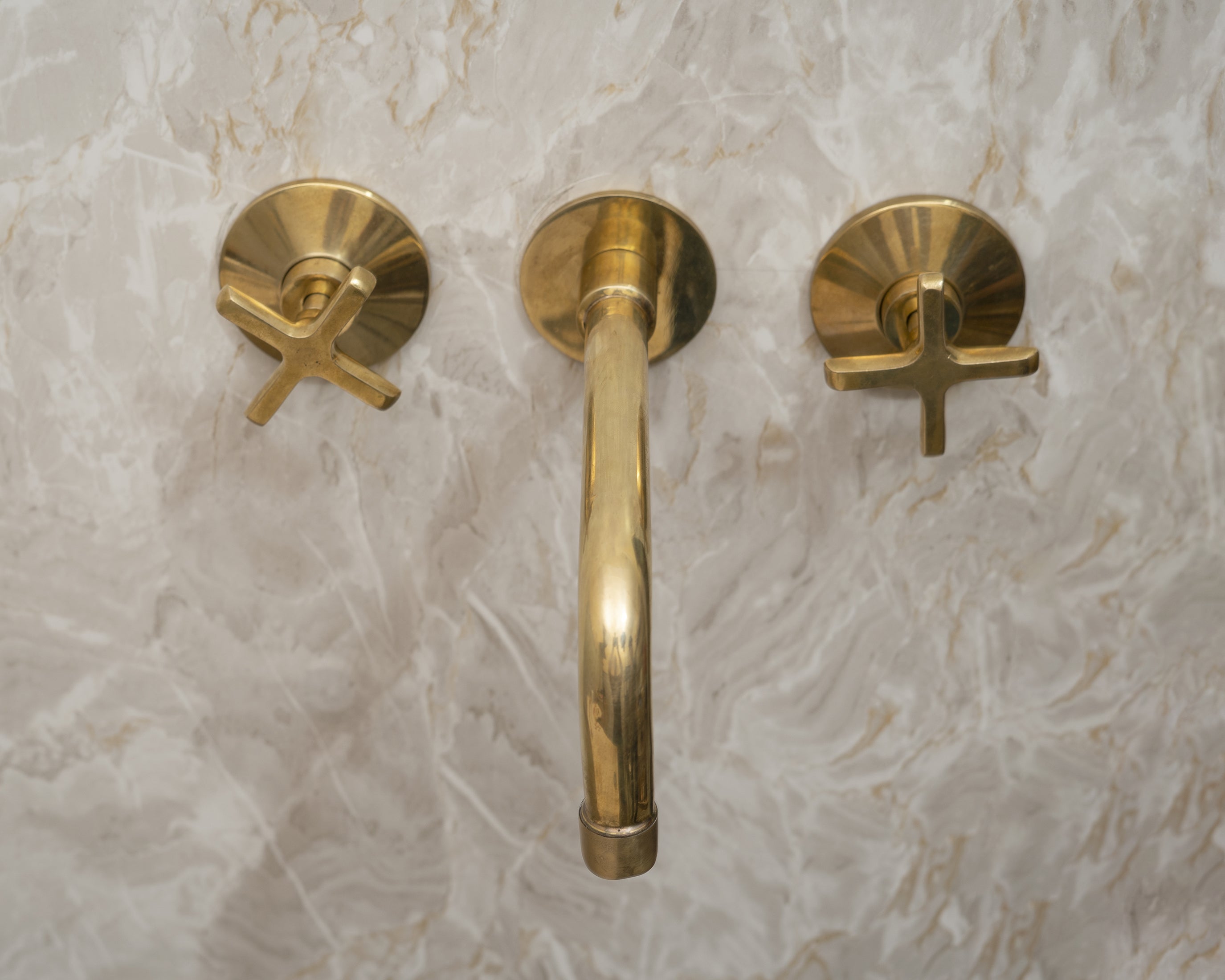 Unlacquered Brass Wall Mounted Bath Faucet
